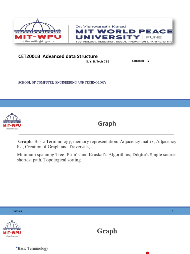 Advanced Data Structures: Graphs Overview | PDF | Vertex (Graph Theory ...