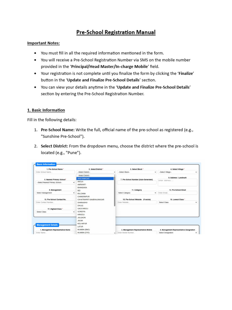 Pre SchoolRegistrationUserManual | PDF | Computing