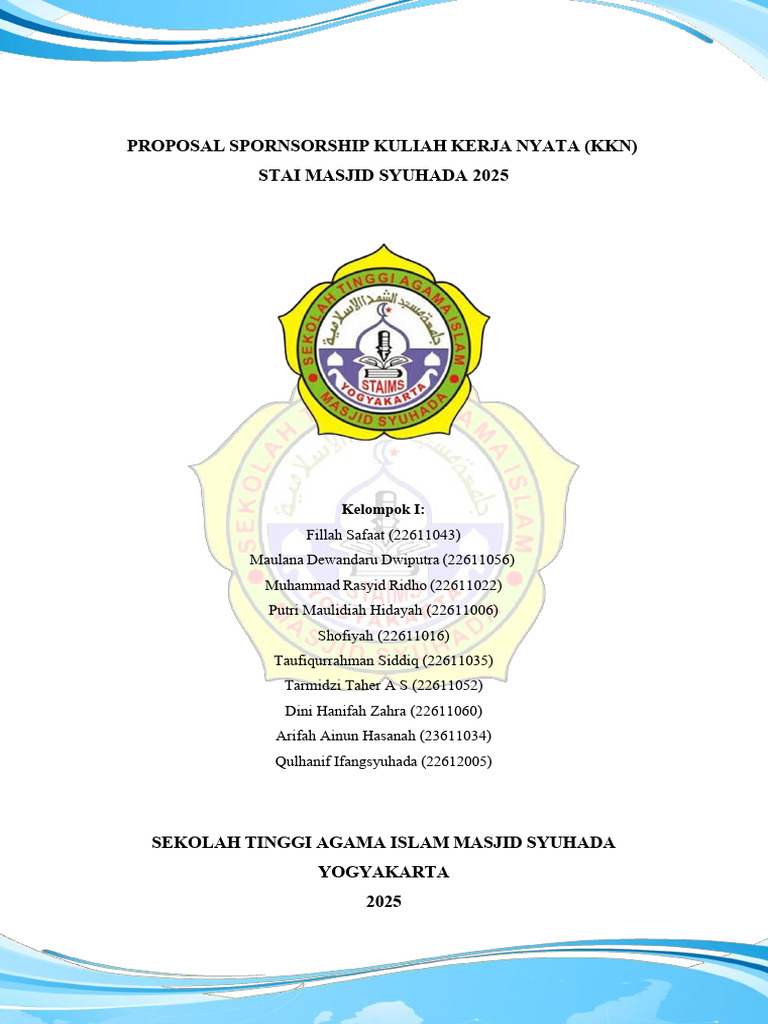 Proposal KKN 2025 STAI Masjid Syuhada | PDF