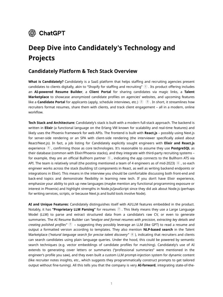 Deep Dive Into Candidately's Technology and Projects | PDF | Computing ...