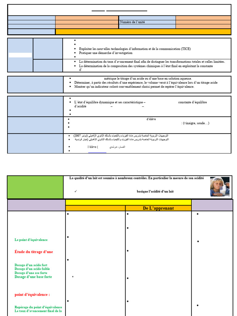 Dosage acido-basique en chimie 2BAC | PDF | Titrage | Chimie
