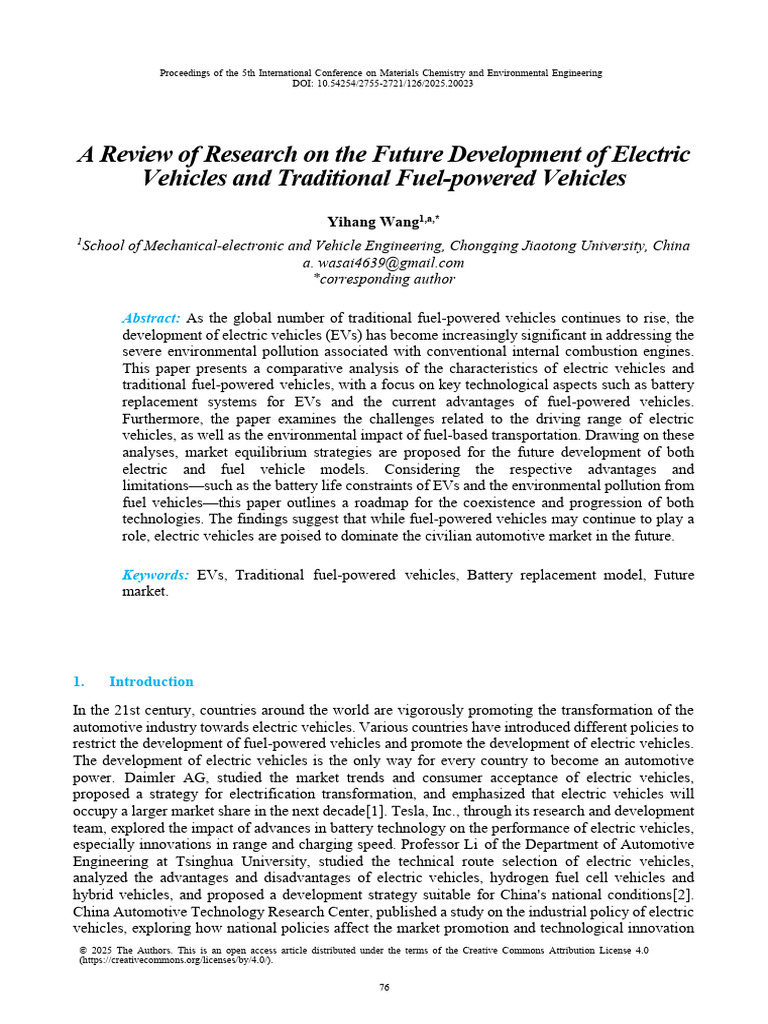 Future of Electric vs. Fuel Vehicles | PDF | Cost Of Living | Electric ...