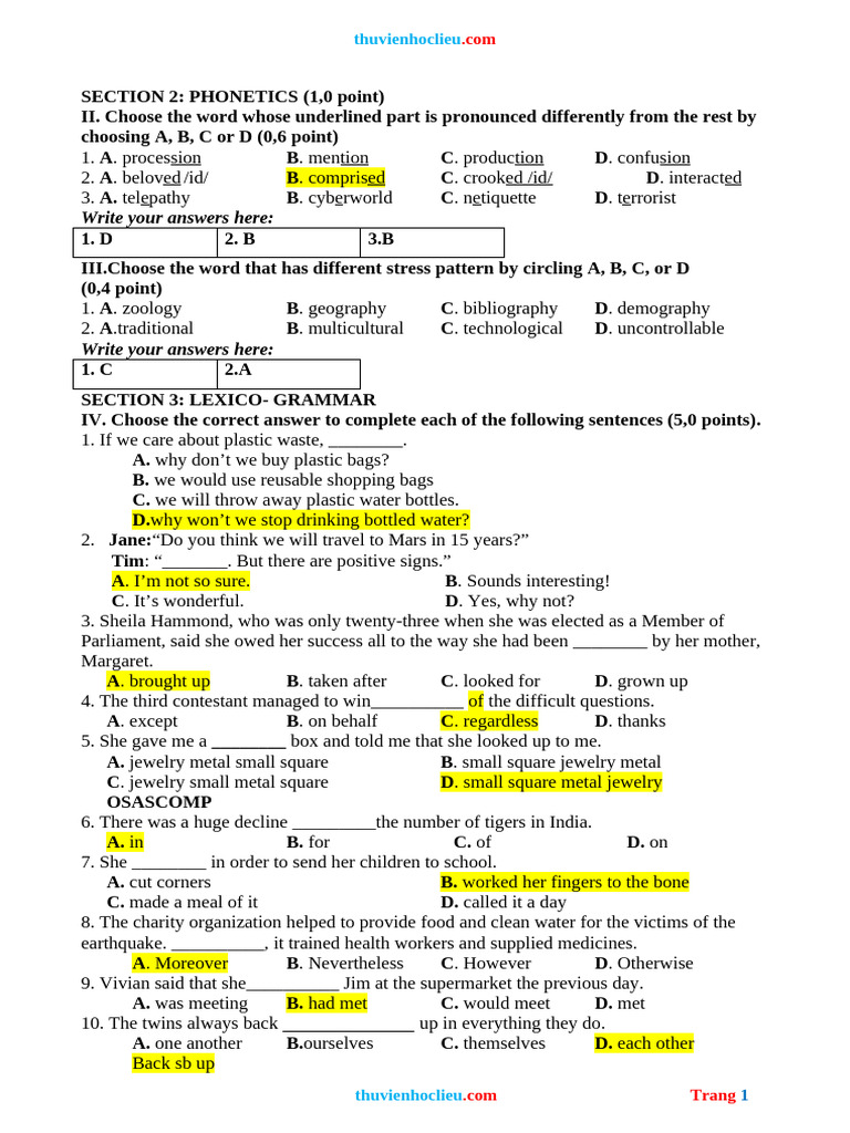 Phonetics and Grammar Exercises | PDF | Inn | Sydney