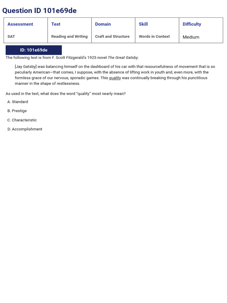 SAT Reading and Writing Practice Questions | PDF | Umami | Taste