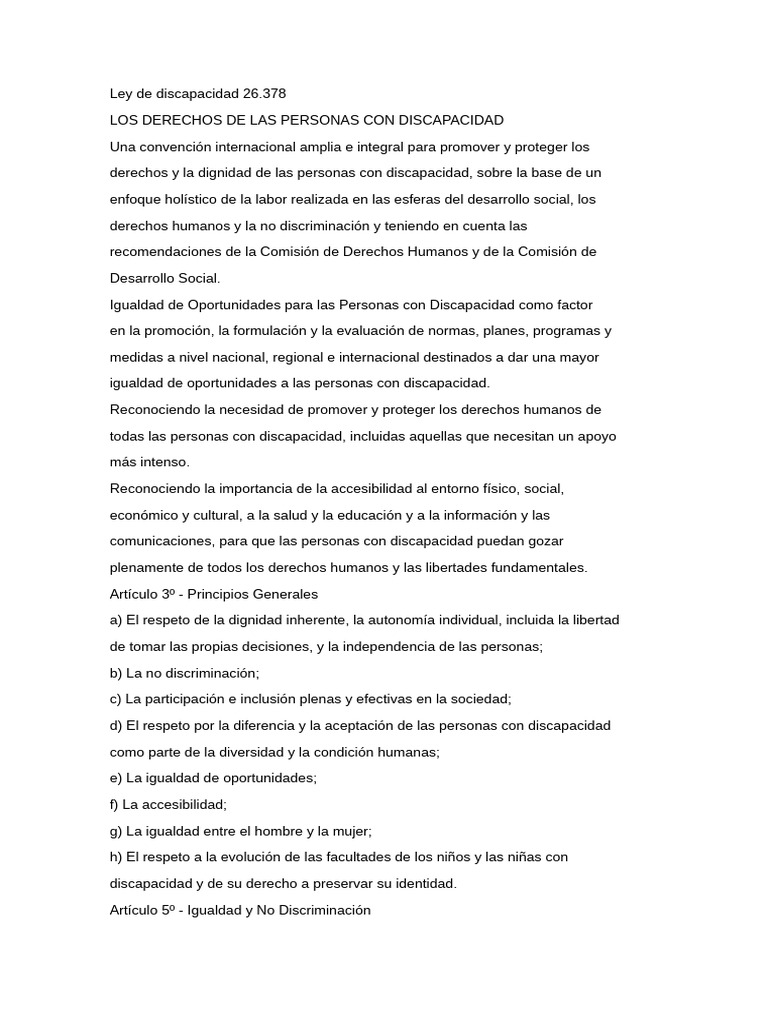 Derechos de Personas con Discapacidad | PDF | Invalidez | Accesibilidad