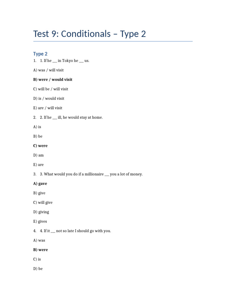 Type 2 Conditional Practice Quiz | PDF | Chess | Chess Theory