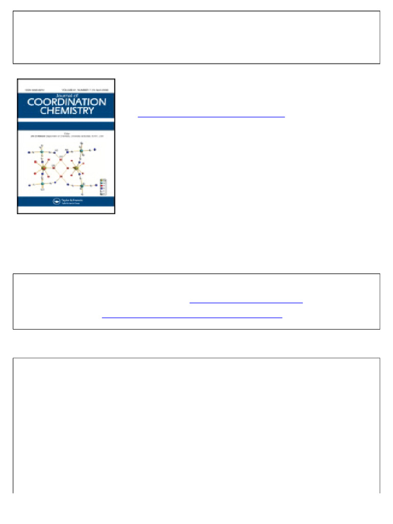 Journal of Coordination Chemistry | PDF | Coordination Complex ...