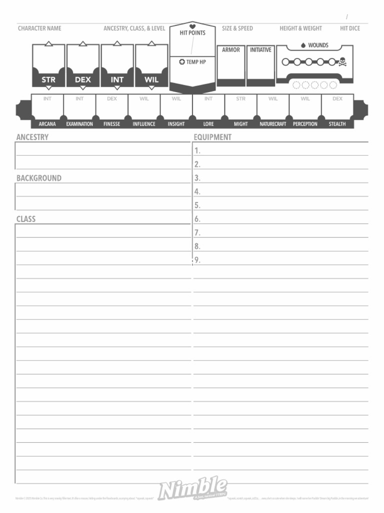 CharacterSheet Adjusted v2.2 | PDF