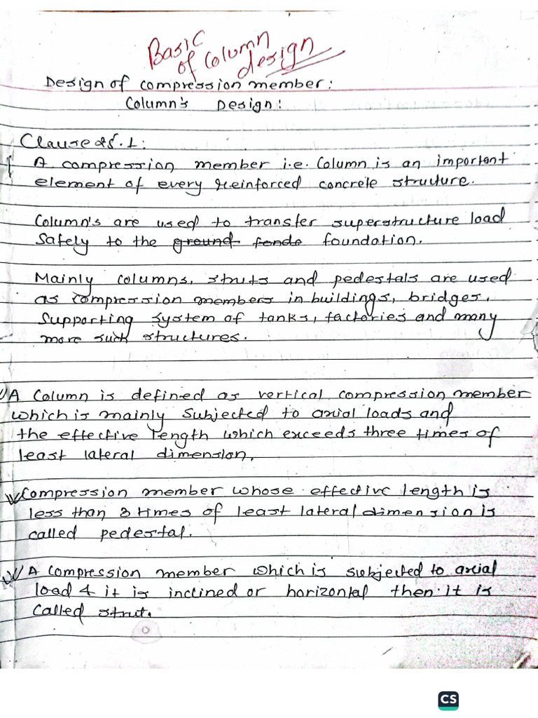 Basic Concept of Column Design | PDF