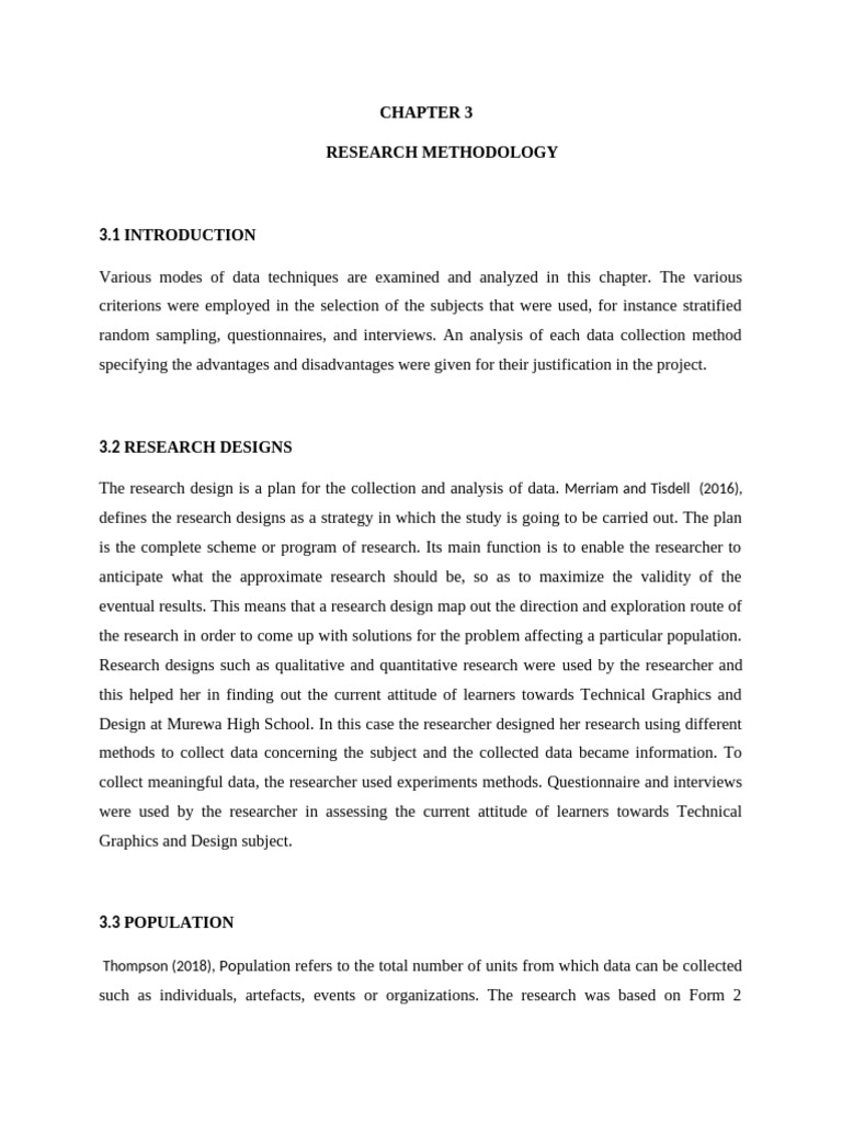Tilda Chapter Three - Reviewed | PDF | Sampling (Statistics) | Methodology