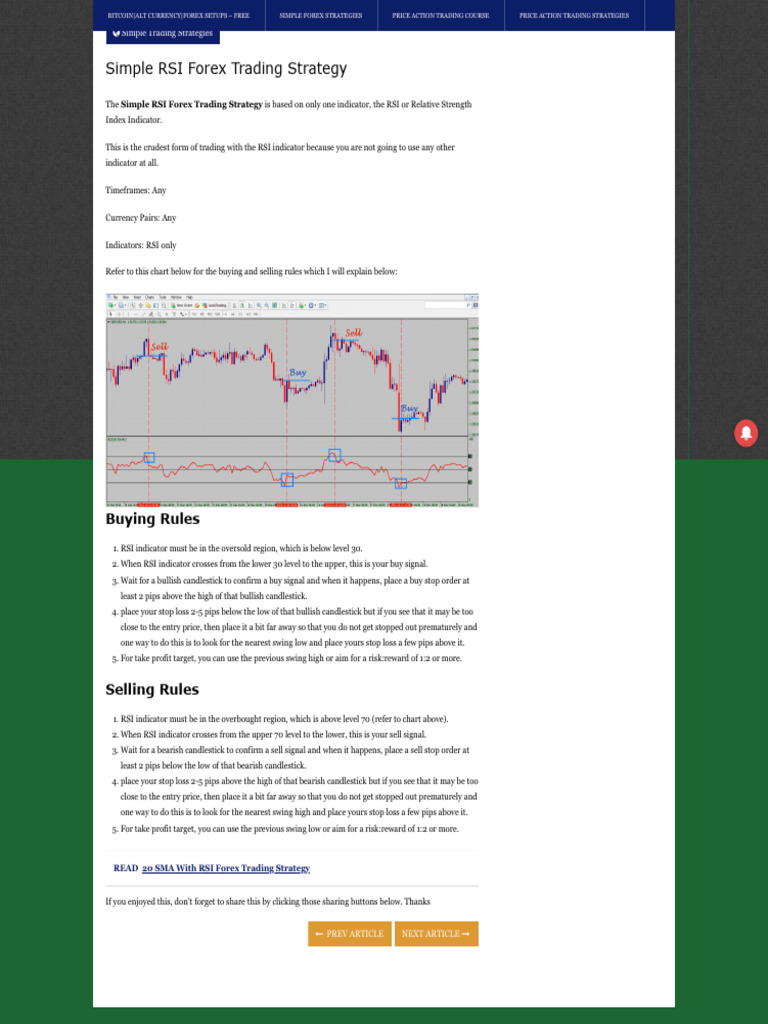 Simple RSI Trading Strategy Guide | PDF