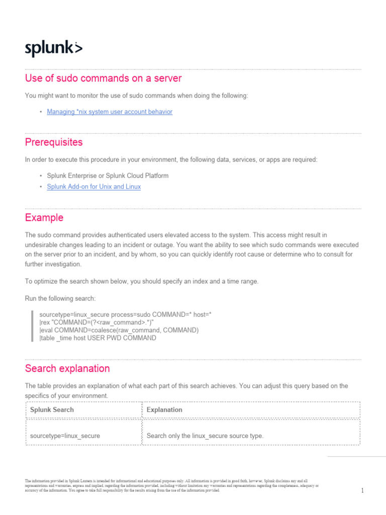 Monitor Sudo Command Usage in Splunk | PDF | Superuser | Sudo
