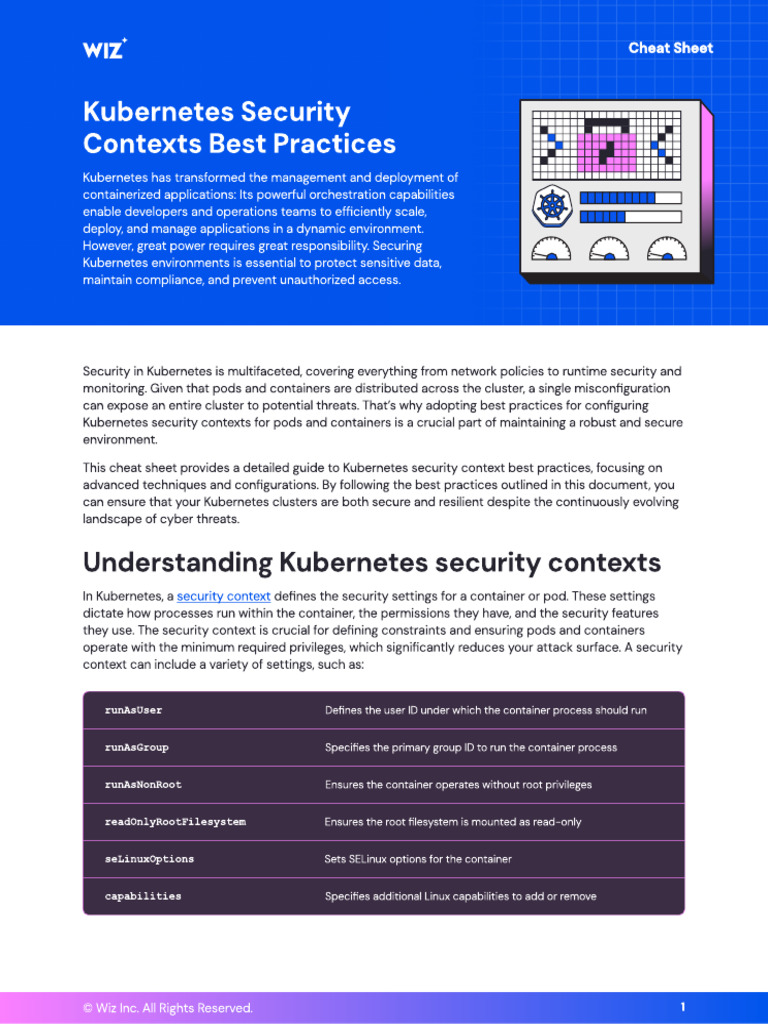 Security Context Best Practices PDF Computer Security
