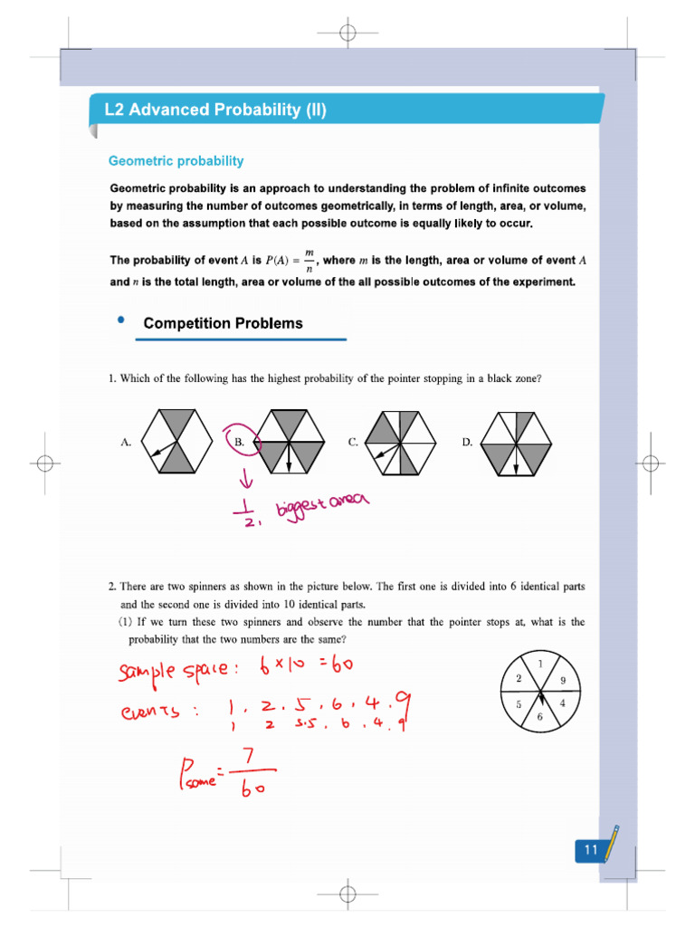 S2 L2 Geometric Probablility - 國際 - 講義題解 | PDF