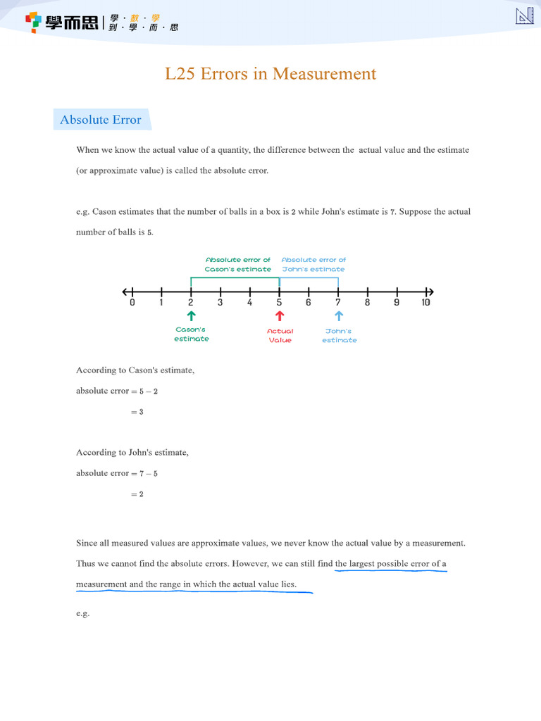 Maximum Absolute Error Calculations | PDF