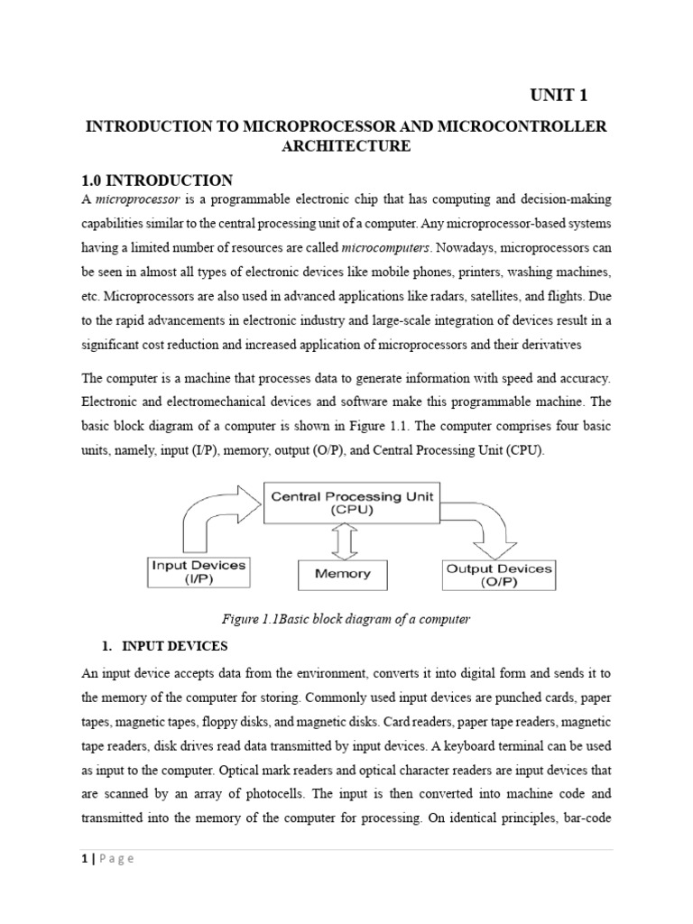Unit 1 Lecture Notes | PDF | Central Processing Unit | Microcontroller