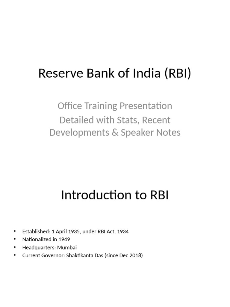 RBI Overview: Functions, Stats & Challenges | PDF