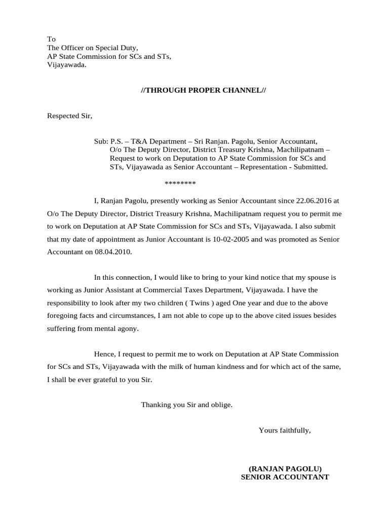 Request for Deputation to SCs and STs | PDF