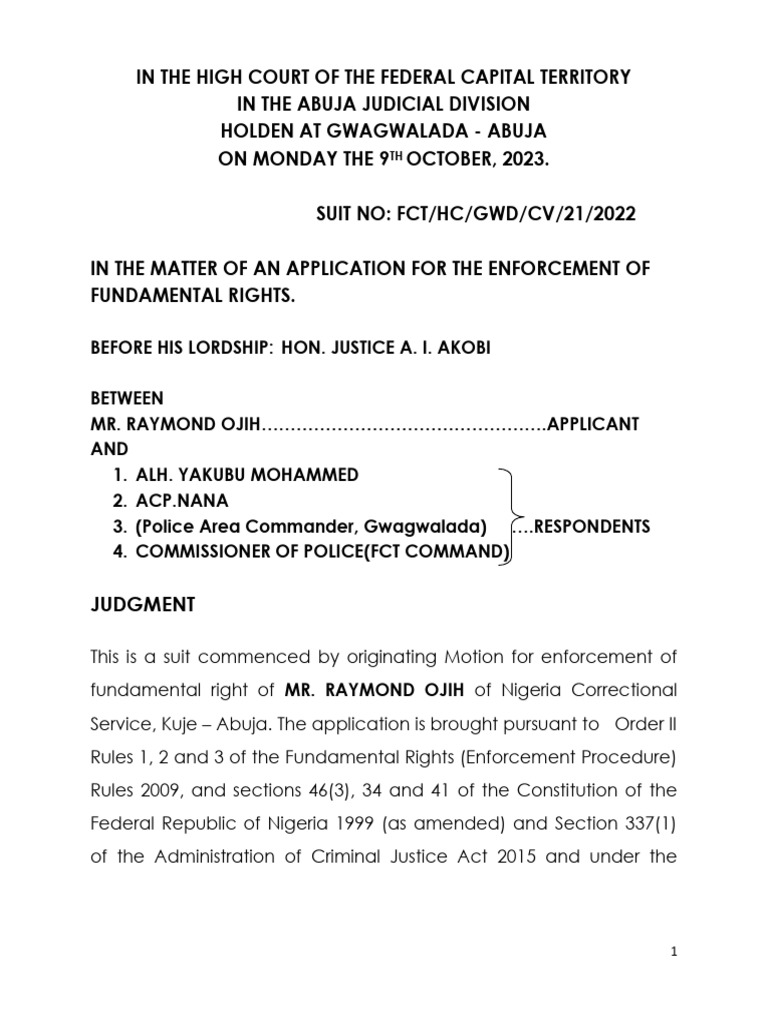 Enforcement of Fundamental Rights Case | PDF | Crimes | Crime & Violence