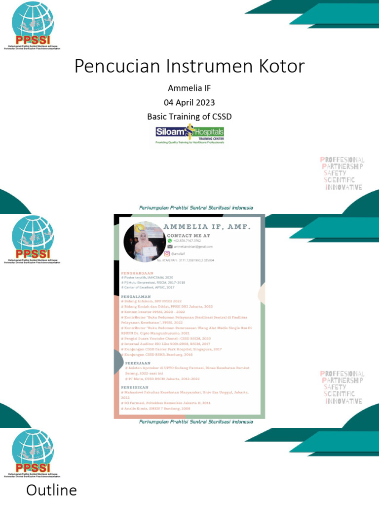 Pencucian Instrumen Kotor Basic Training of CSSD STC 04042023 | PDF