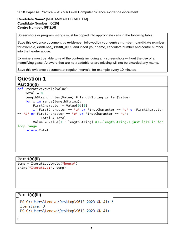 AS & A Level Computer Science Practical | PDF | Queue (Abstract Data ...