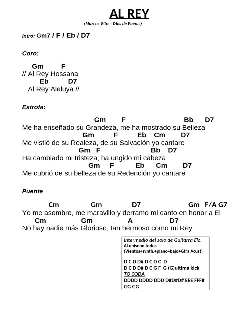 Al Rey: Acordes y Letra de Canción | PDF