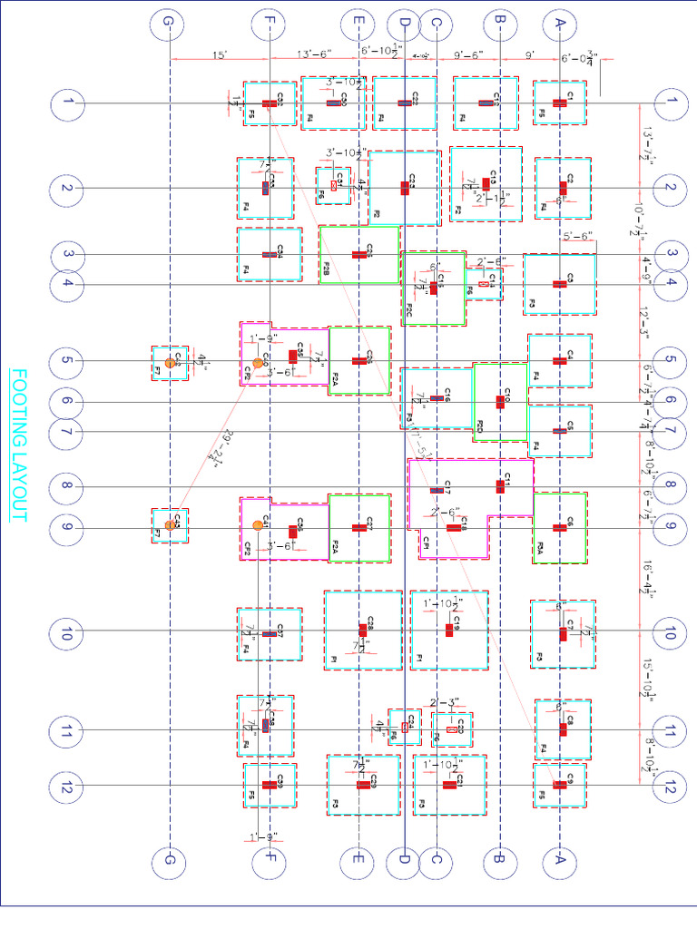 Comprehensive Footing Layout Guide | PDF | Chess