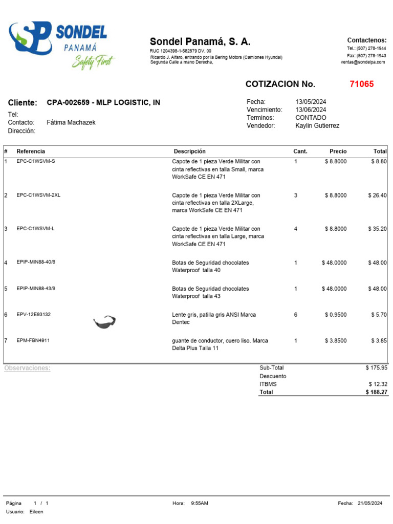 Sondel Panamá, S. A.: Cpa-002659 - MLP Logistic, in | PDF