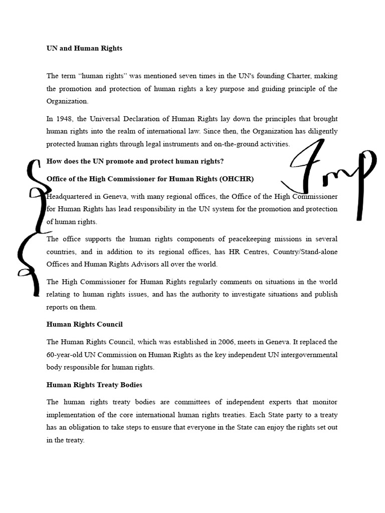 UN's Role in Promoting Human Rights | PDF | Human Rights | United Nations