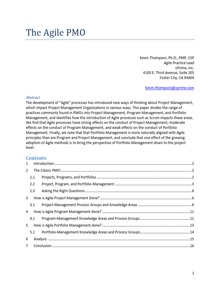 Agile Impact on PMO Practices | PDF | Agile Software Development ...
