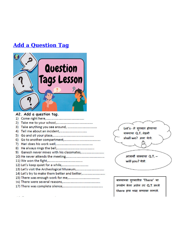 Add A Question Tag | PDF