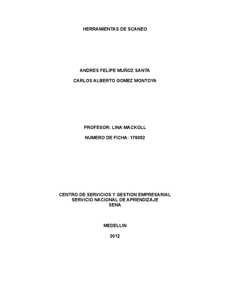 Herramientas de Scaneo | PDF