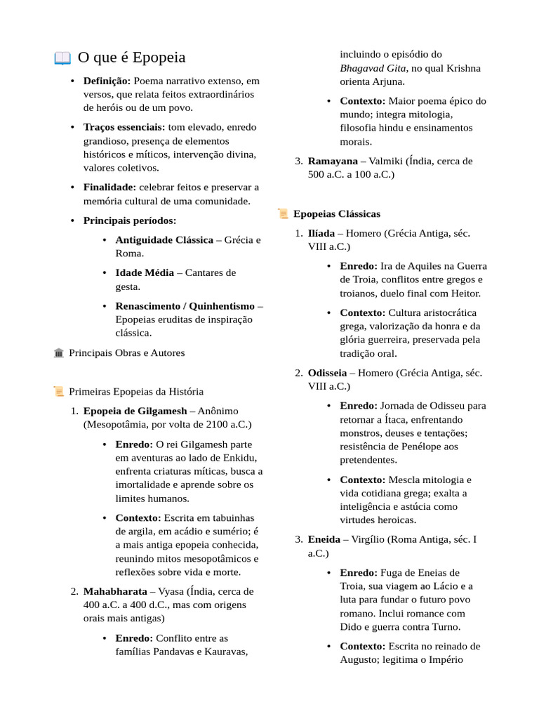 O que é Epopeia: Definição e Exemplos | PDF | Mitologia grega | Poesia ...