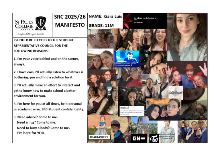 Kiara Luis SRC 2025/26 Manifesto | PDF