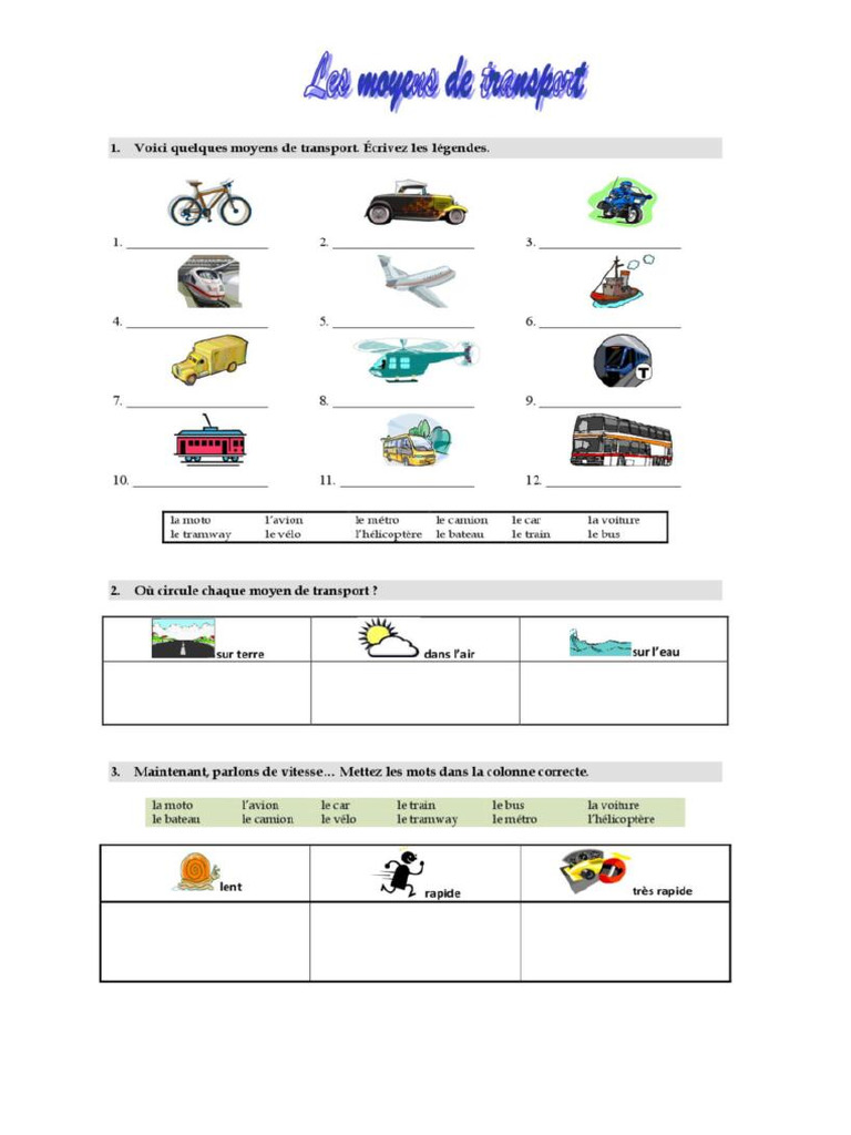 Voc Moyens de Transport | PDF
