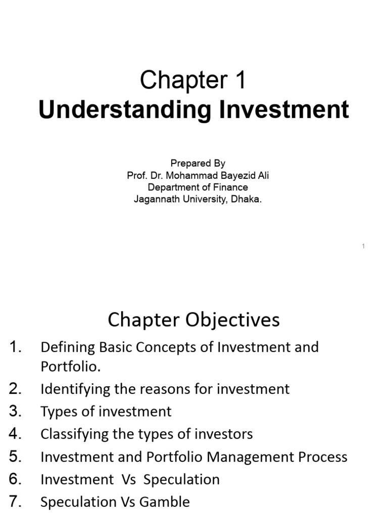 Investment vs. Speculation Explained | PDF | Investing | Interest
