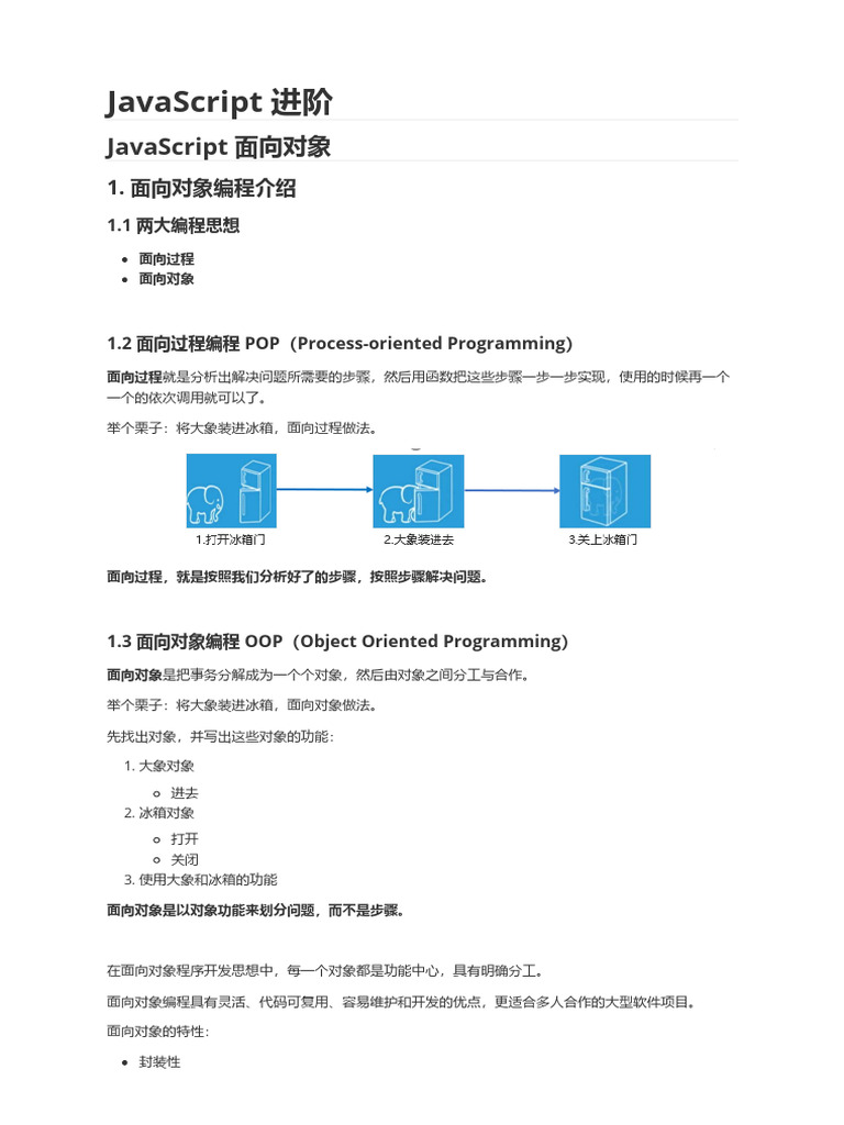 06 JavaScript进阶面向对象ES6 (pink老师视频) | PDF