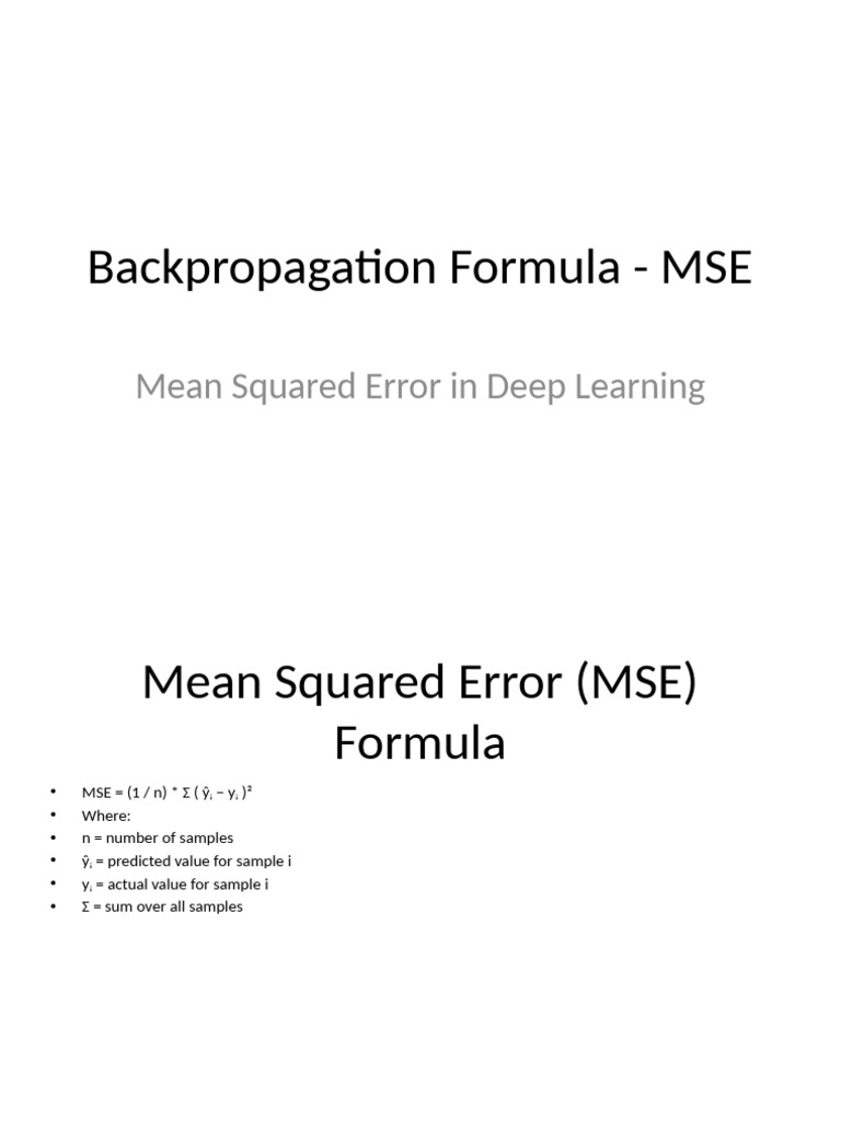 MSE Formula in Regression Explained | PDF