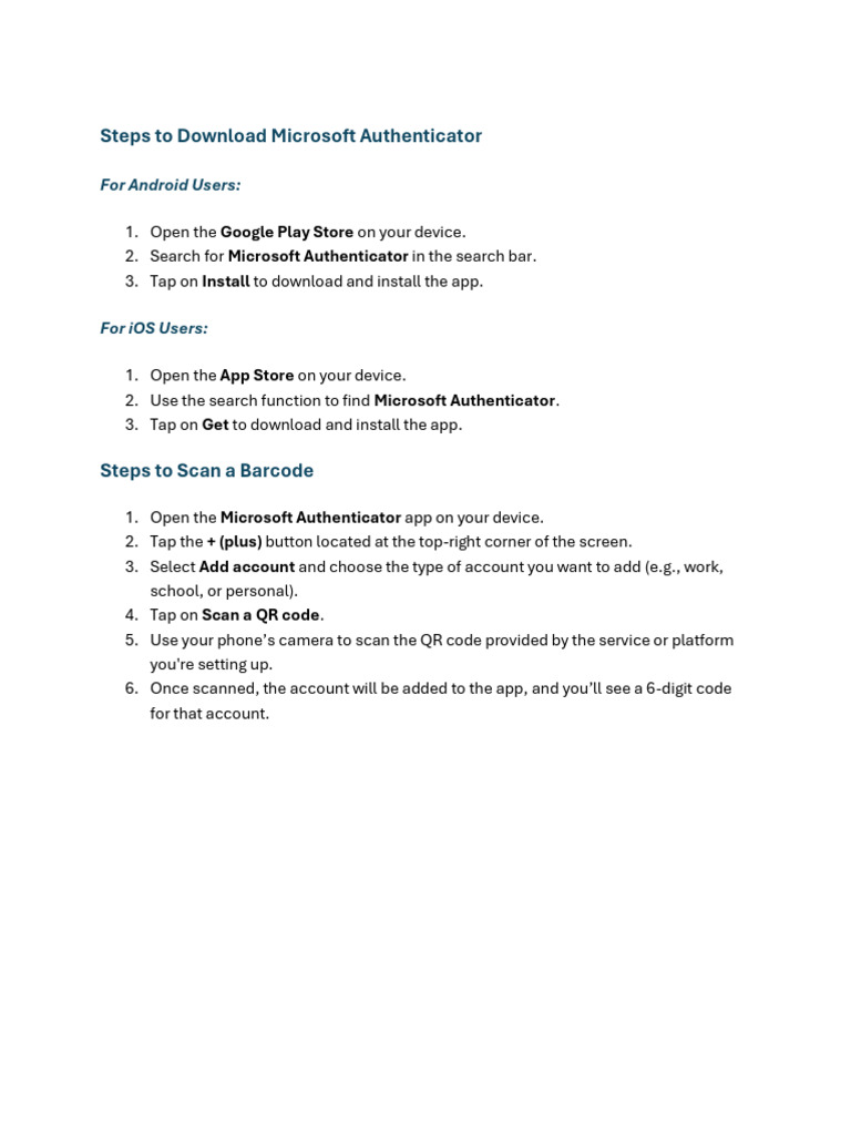 Download Microsoft Authenticator Guide | PDF
