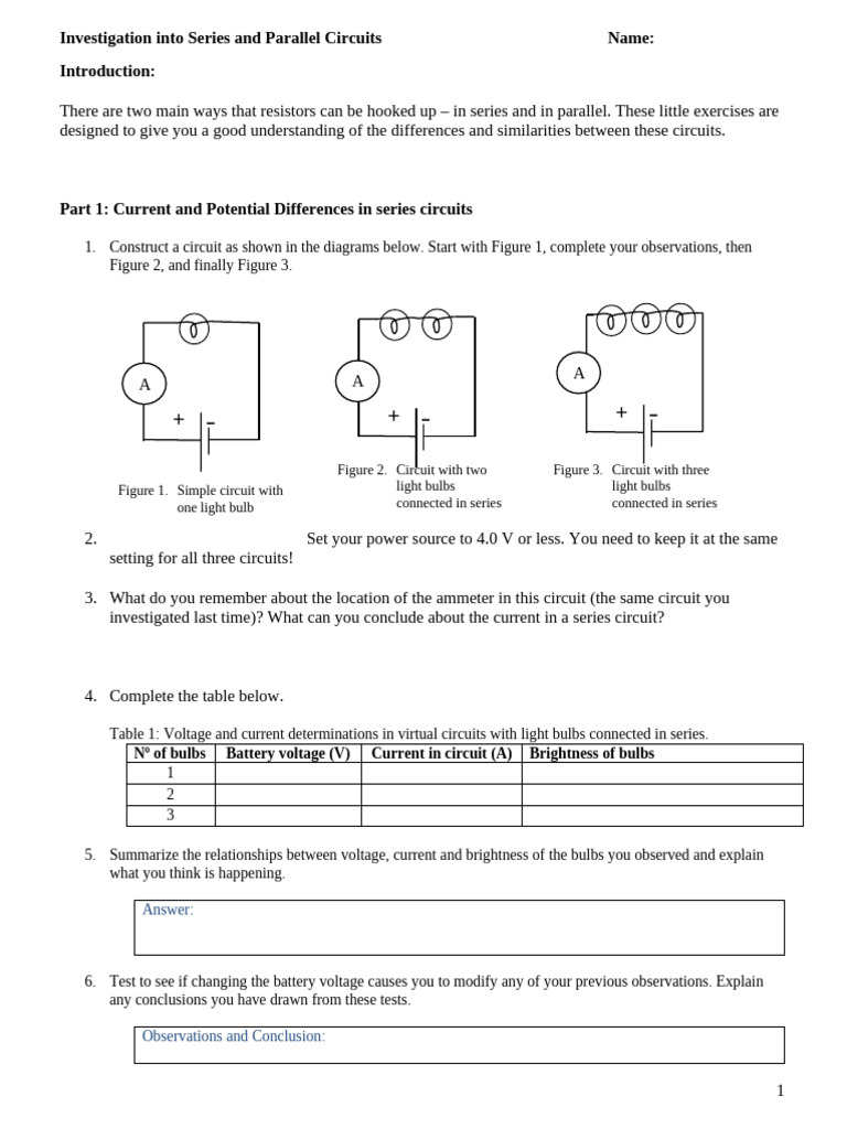 Series vs Parallel Circuits Explained | PDF | Series And Parallel ...