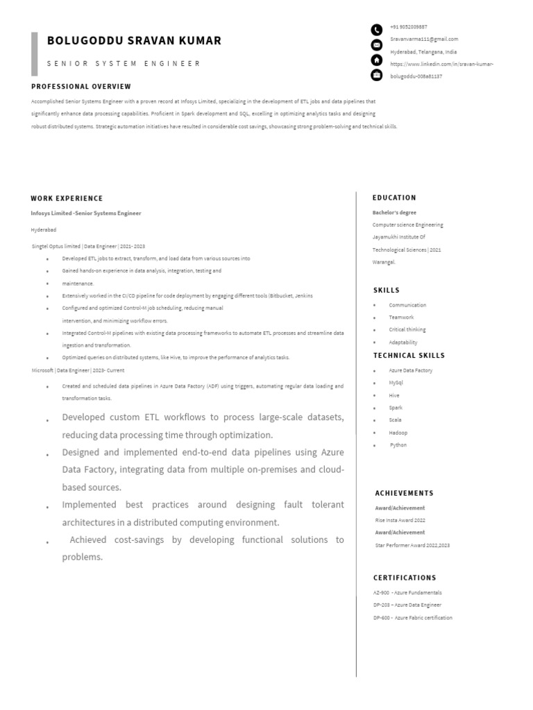 Senior Systems Engineer Profile | PDF | Microsoft Azure | Automation