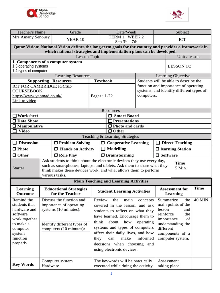 Year 10 ICT Lesson Plans on Databases | PDF | Educational Technology ...