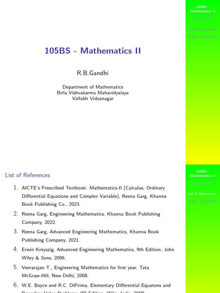 Mathematics II: Matrix Concepts and References | PDF | Matrix ...