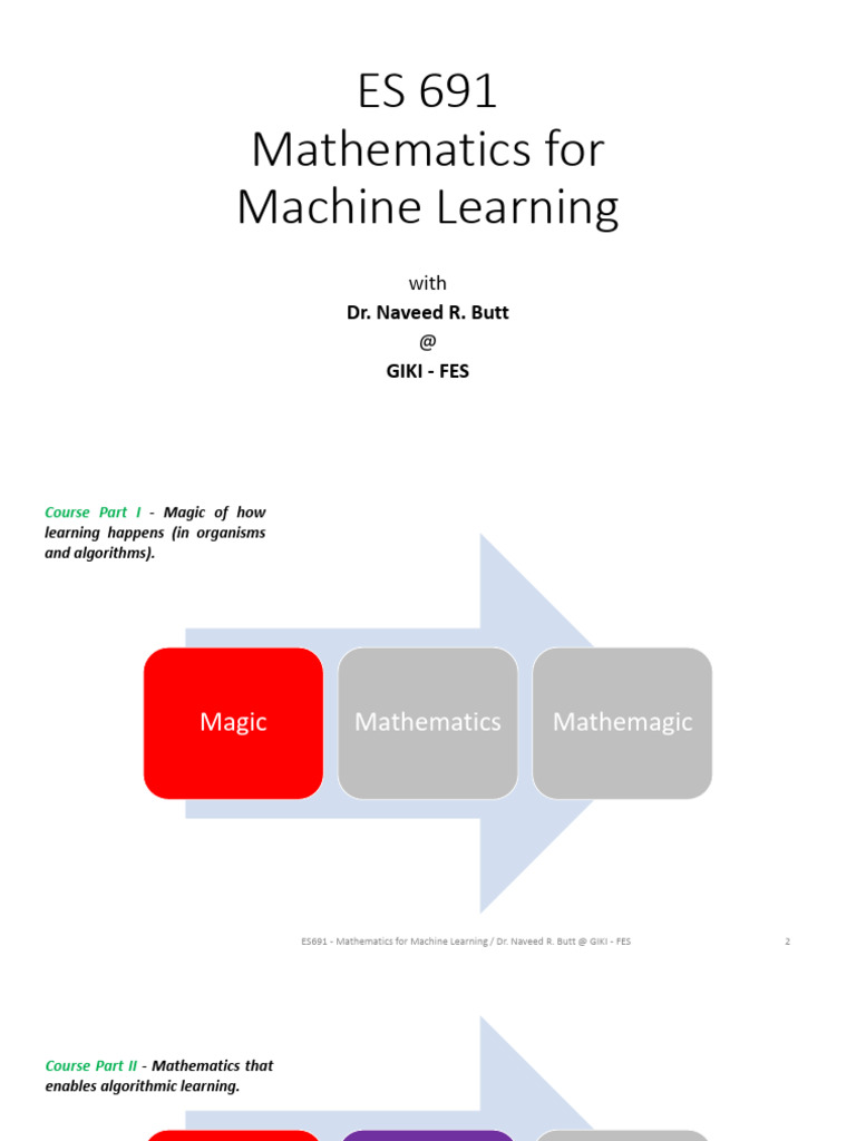 Mathematics for Machine Learning Course | PDF | Matrix (Mathematics ...