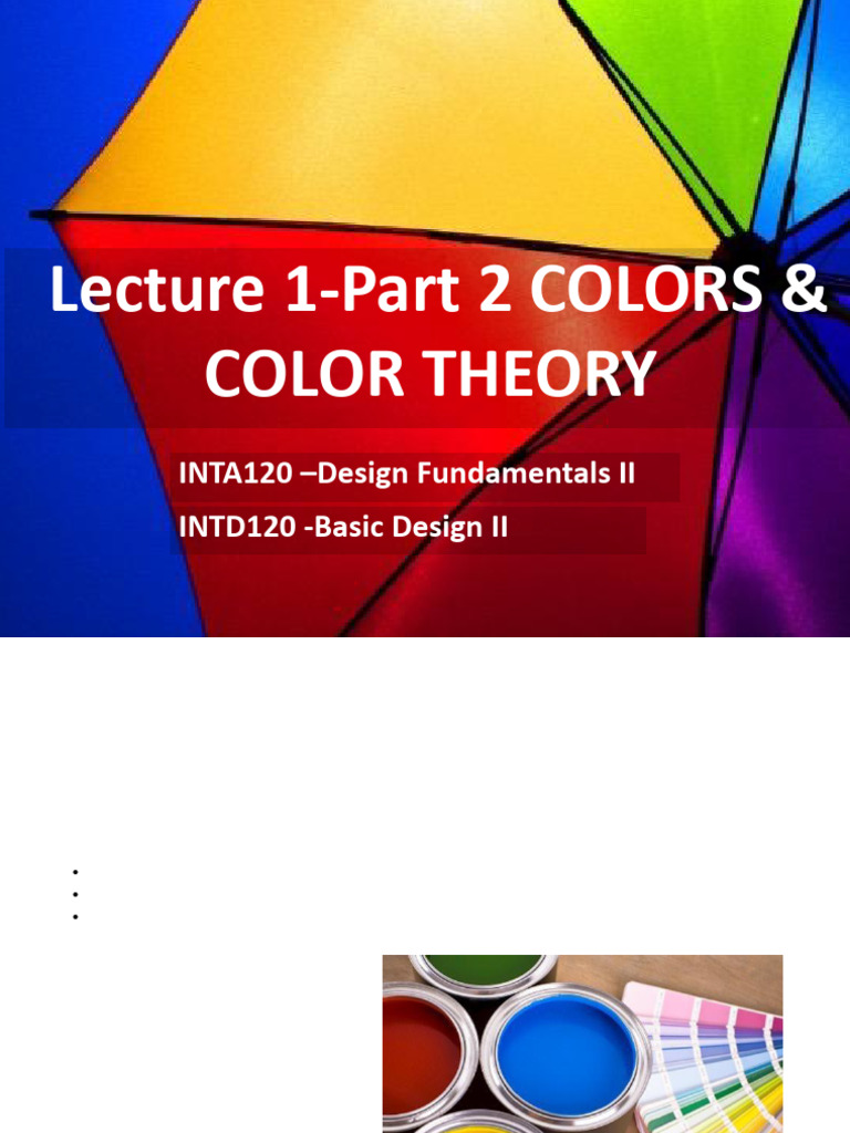 Color Schemes in Design Fundamentals | PDF | Color | Hue