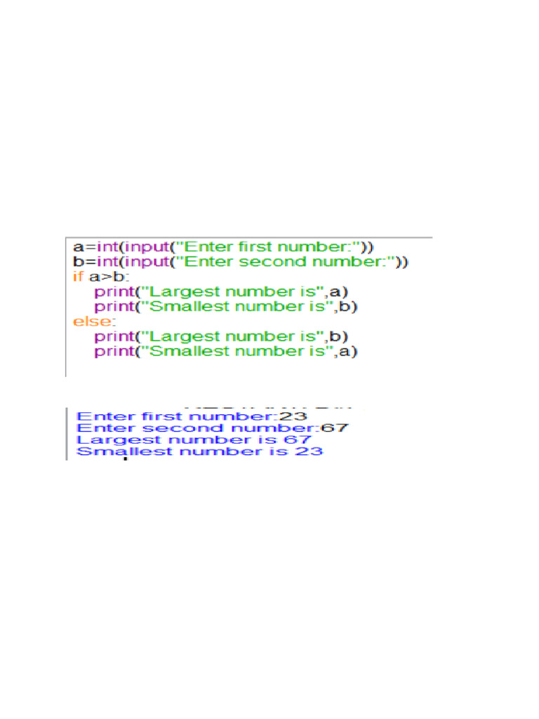 Python Programs for Number Comparison and Patterns | PDF