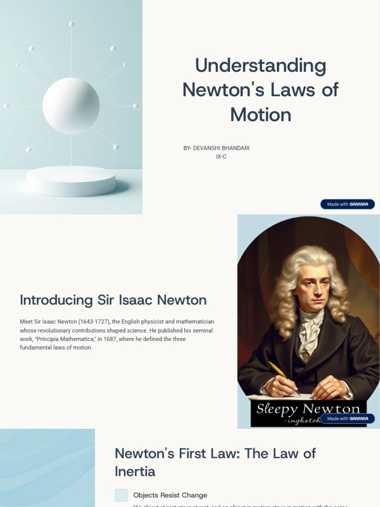 Newton's Laws of Motion Explained | PDF | Force | Inertia