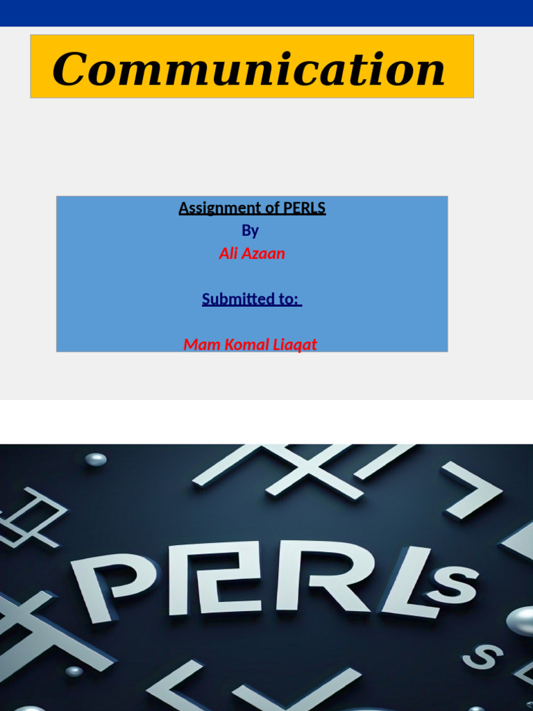 FinalpptonPERLs 1 | PDF | Nonverbal Communication | Communication