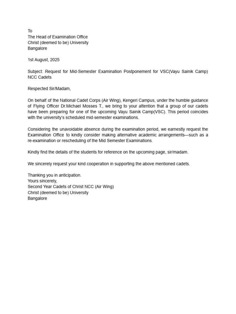 Request to Postpone Mid-Sem Exams | PDF | Chess Openings | Chess