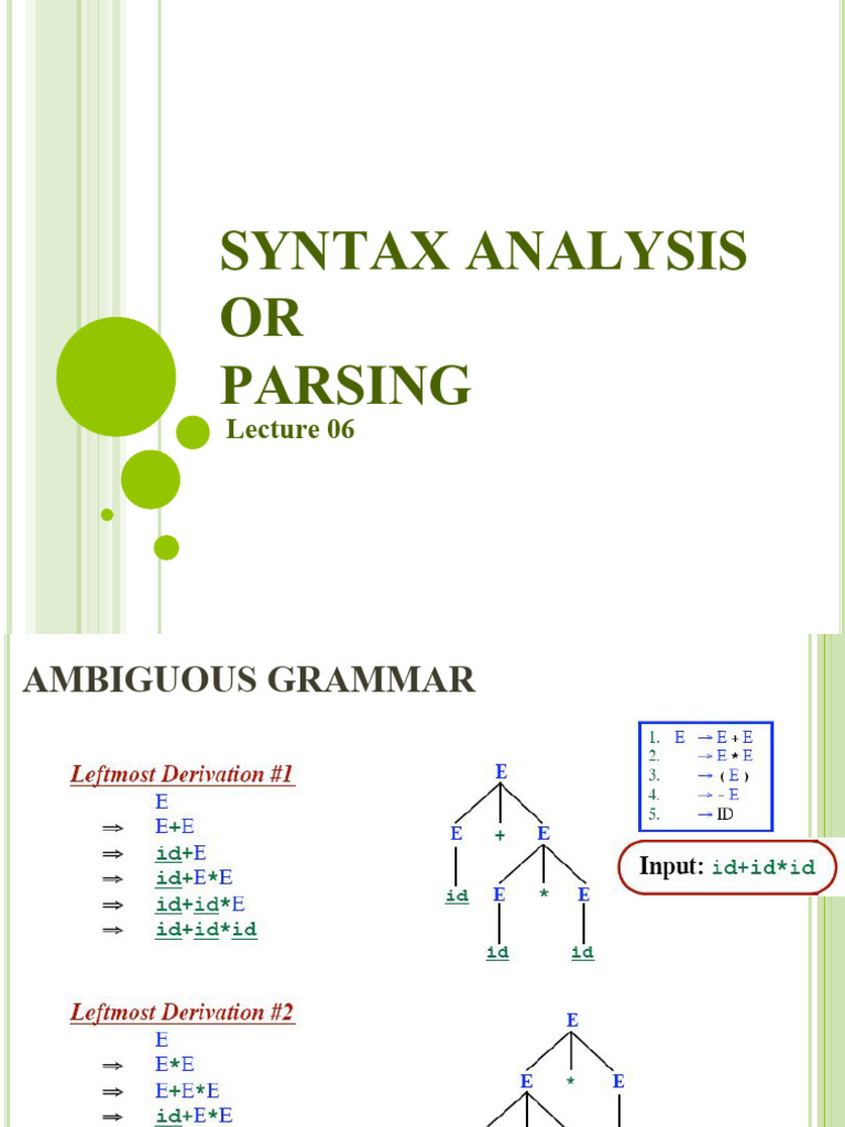 Lecture 6 | PDF | Parsing | Theoretical Computer Science